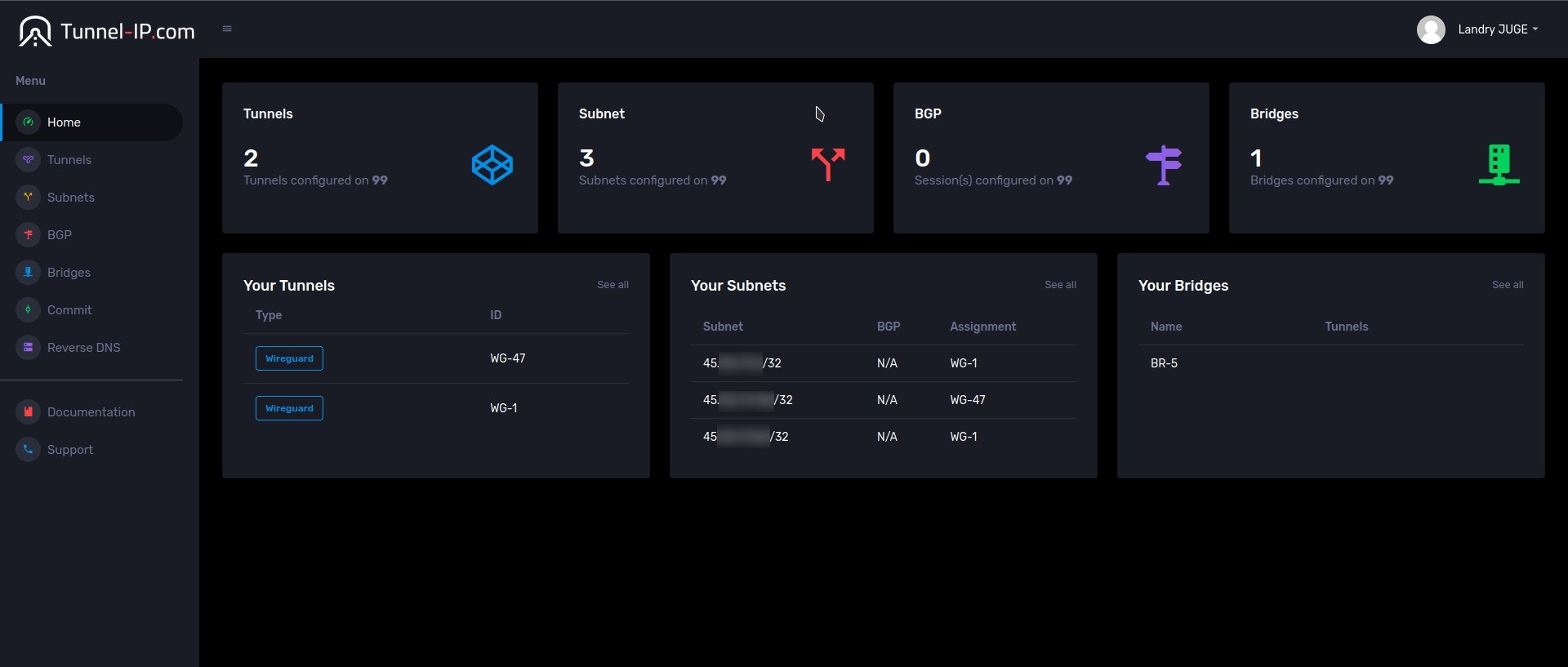 Architecture réseau Tunnel-IP